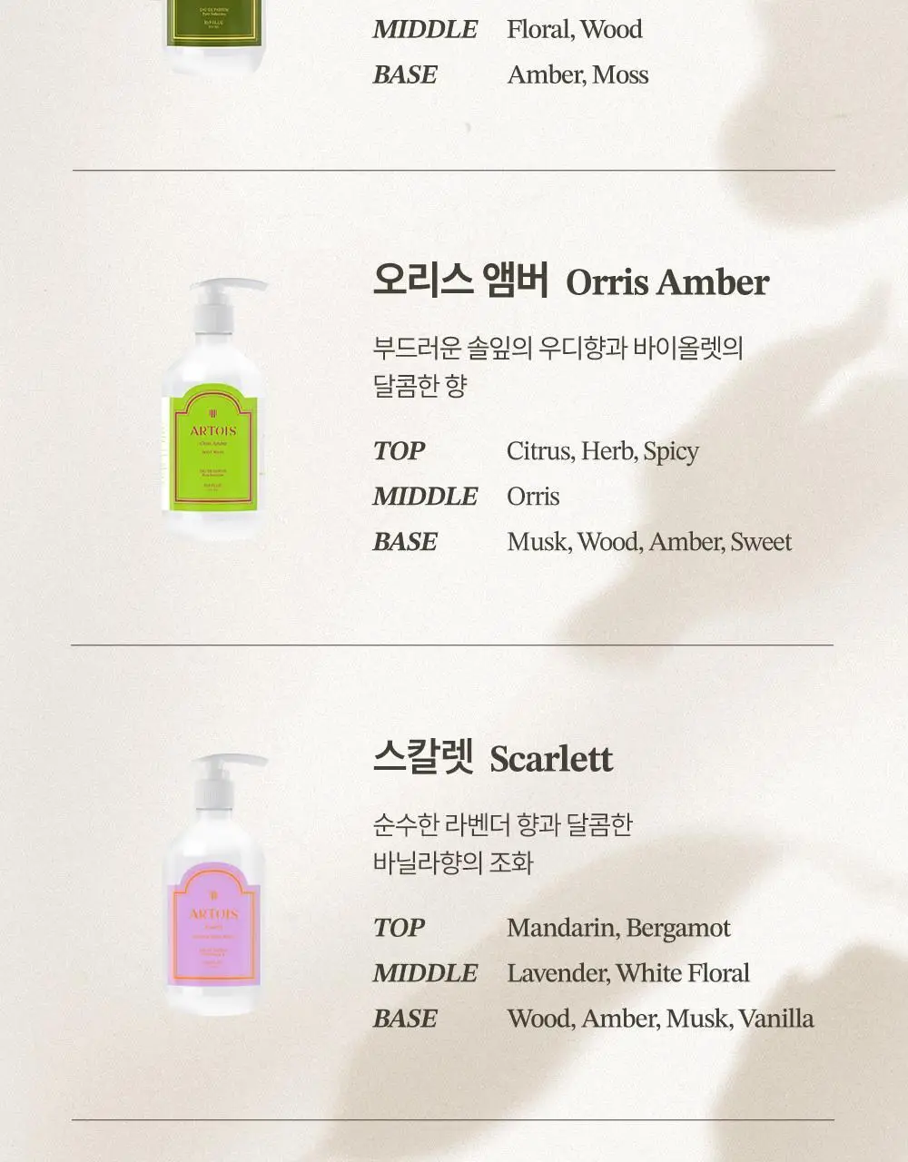 [향좋은/산뜻한] 아르투아 향수 바디워시 500ml 2종 택1 상세페이지 23